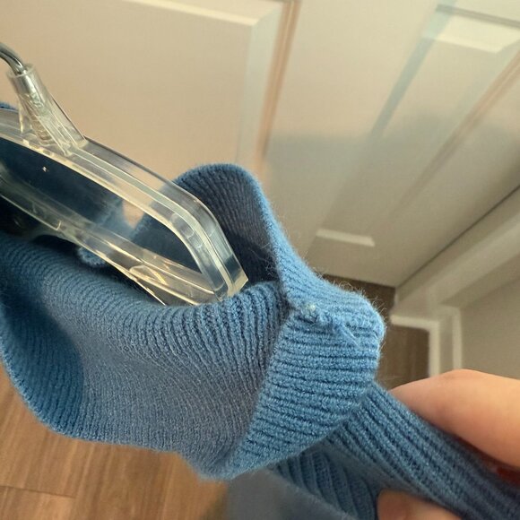 ANRABESS Blue Oversized Turtleneck Batwing Long Sleeve Knit Sweater Small - Picture 6 of 6